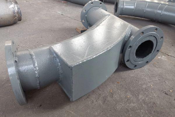 90&deg;雙金屬復(fù)合耐磨帶背包彎頭φ180